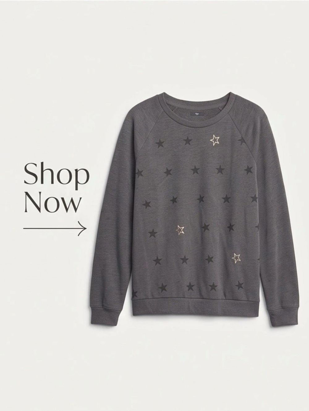 Gap Star Print Pullover Sweatshirt Women's Gray